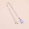 Koai Blue Lace Agate Teardrop Pendant with 925 Silver Chain for Women