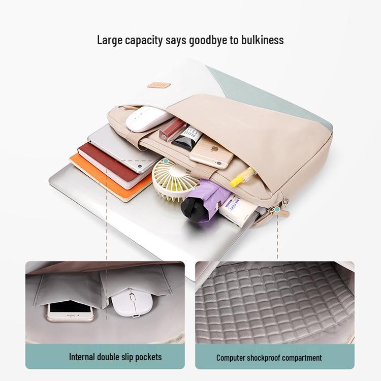 Colorblock Laptop-Tasche für 13-15,6 Zoll Apple, Huawei und MacBook – Notebook-Tasche für Damen