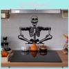 Skeleton Halloween Smiling Glass Showcase Bedroom Home Decoration Stickers Wall