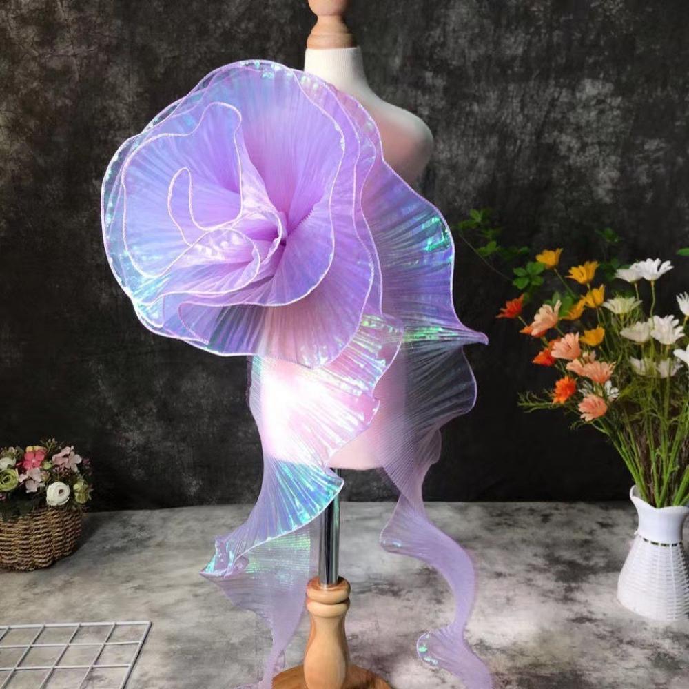 Fashion 1Yard Gradient Lace Fabric DIY 15CM Wide Pleated Lace Ribbon Transparent Organza Fabric Patchwork Decor