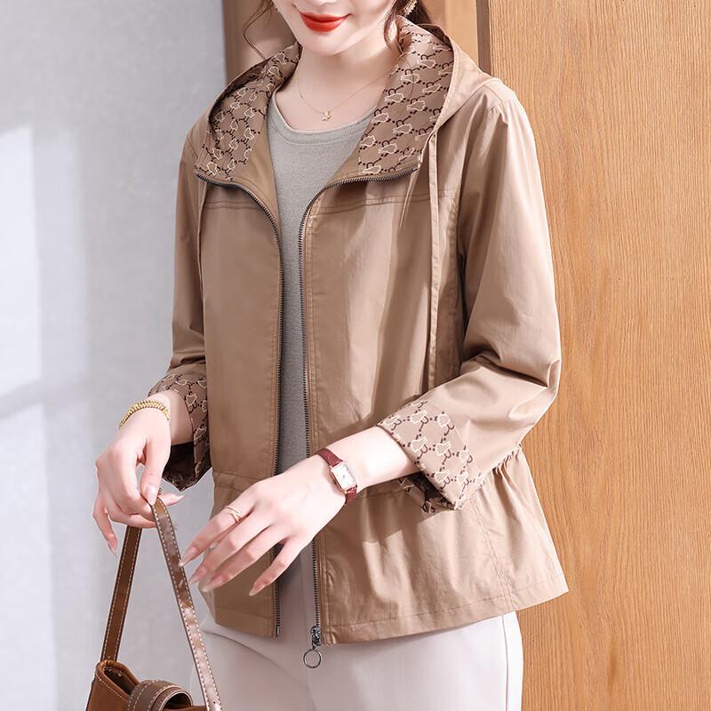 

XUEXI Тонкая осенняя куртка для женщин среднего возраста 2XL