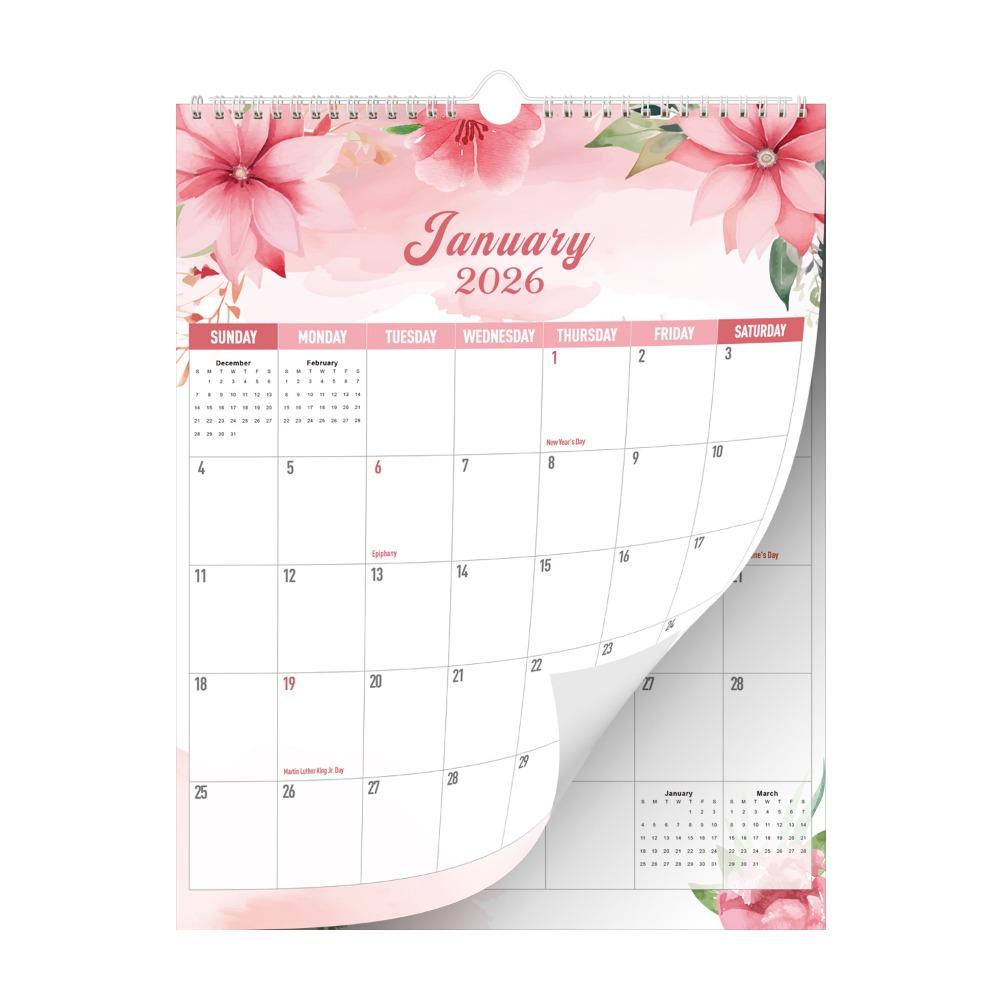 18-Month Monthly Calendar Spiral Binding Hanging Calendar New Wall Calendar Home Use