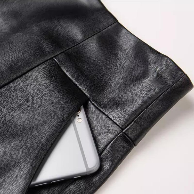 Women's PU Leather High Waist Shorts