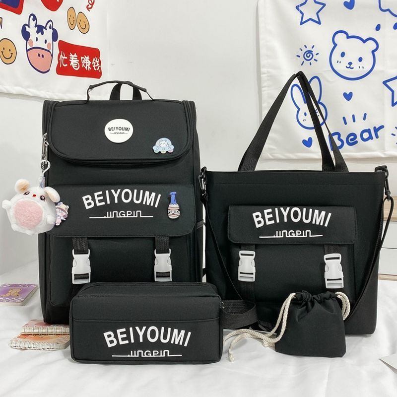 4 Pcs Backpack for Boys Girls Children Lovely Schoolbag Kindergarten Schoolbag Kids Gift Pencil Case Large Capacity Handbag
