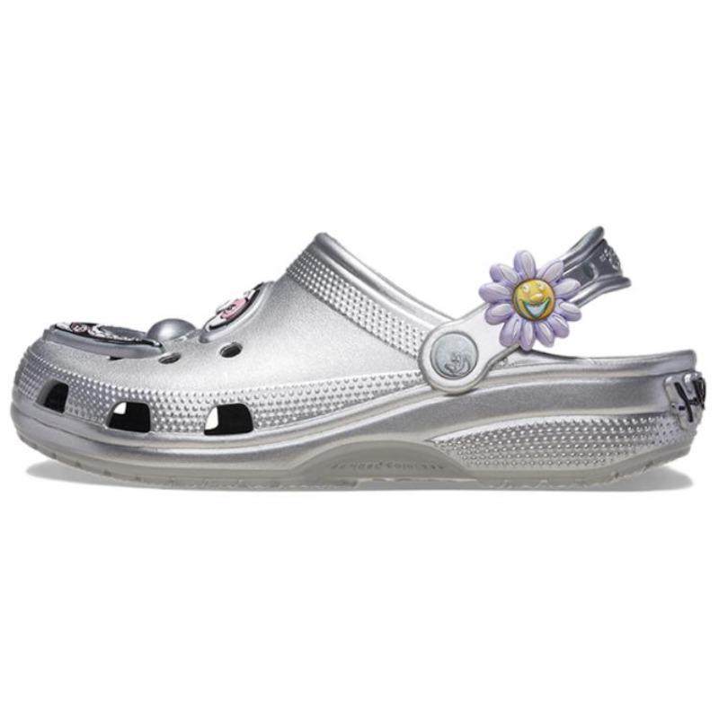 Crocs x Kenny Scharf Classic Clog Silver Unisex Clogs 209487-040 34-35