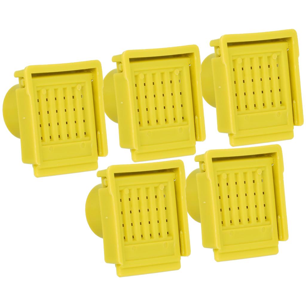 5Pcs Beehive Vent Lightweight ABS NonToxic EscapeProof Breathable Beehive Entrance Gate(Yellow )