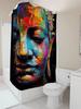 Colorful Abstract Face Art Waterproof Shower Curtain Heat Resistant Machine Washable Non-Transparent 180x180cm