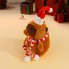 Cartoon Cute Christmas Woolen Hat Scarf Capybara Plush Doll Pendant Keychain Backpack Hangings Ornament