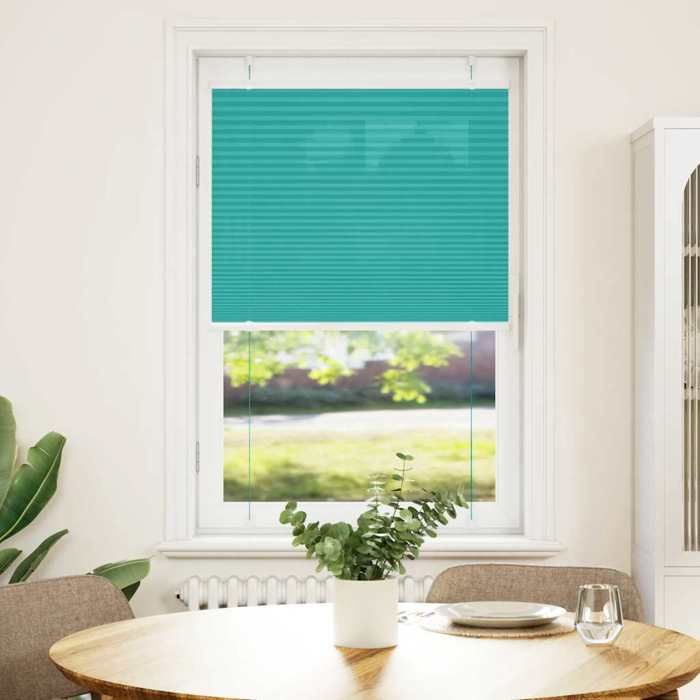 VidaXL Store plissé vert pétrole 75x100 cm largeur du tissu 74,4 cm, store plissé de fenêtre, store accordéon, store plissé 4015376