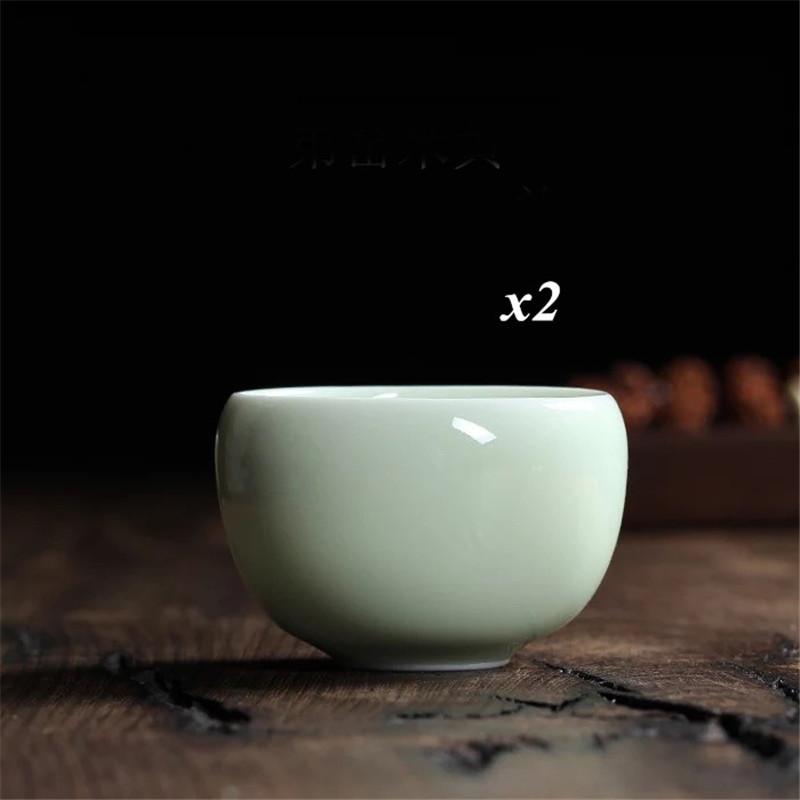 2 Teile/satz Kleine Tee becher Celadon Porzellan Büro Teetassen Keramik Master Tasse Knistern Glasur Tee Schüssel 90ML