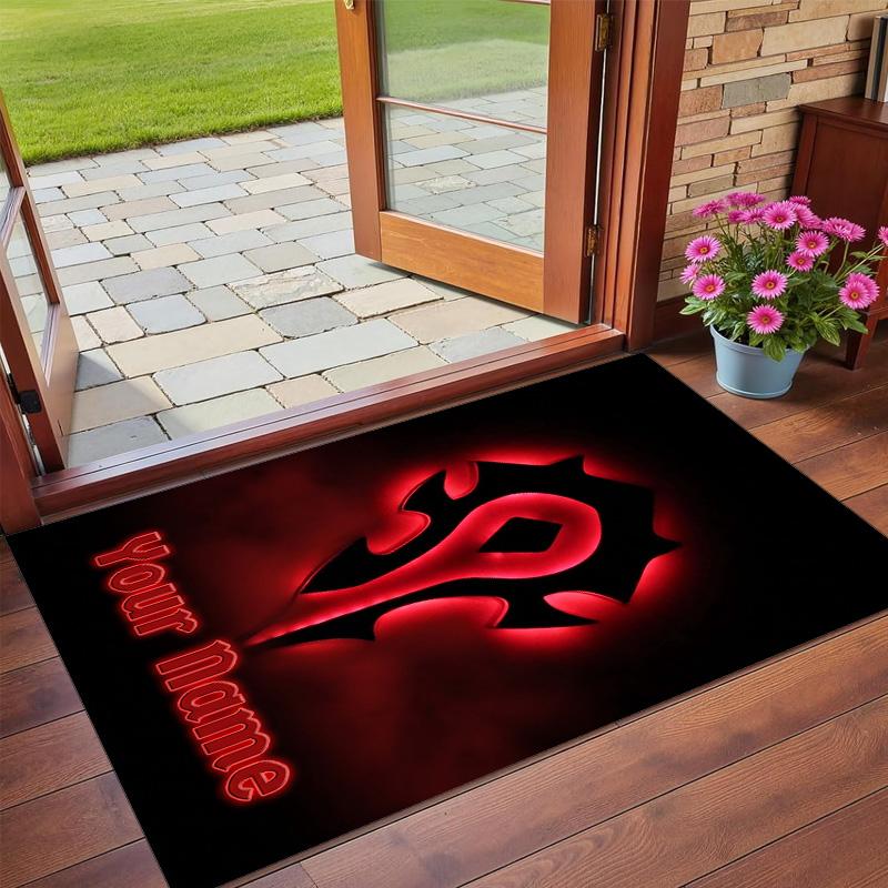 Crystal Velvet Rug Custom Name Text, Soft Non Slip Floor Mat Home DecorWorld of Warcraft