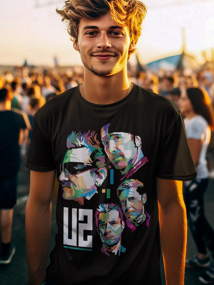 

Retro Musik U2 Bono the Edge Adam Claytonband konzert Herren T-Shirt Baumwolle M