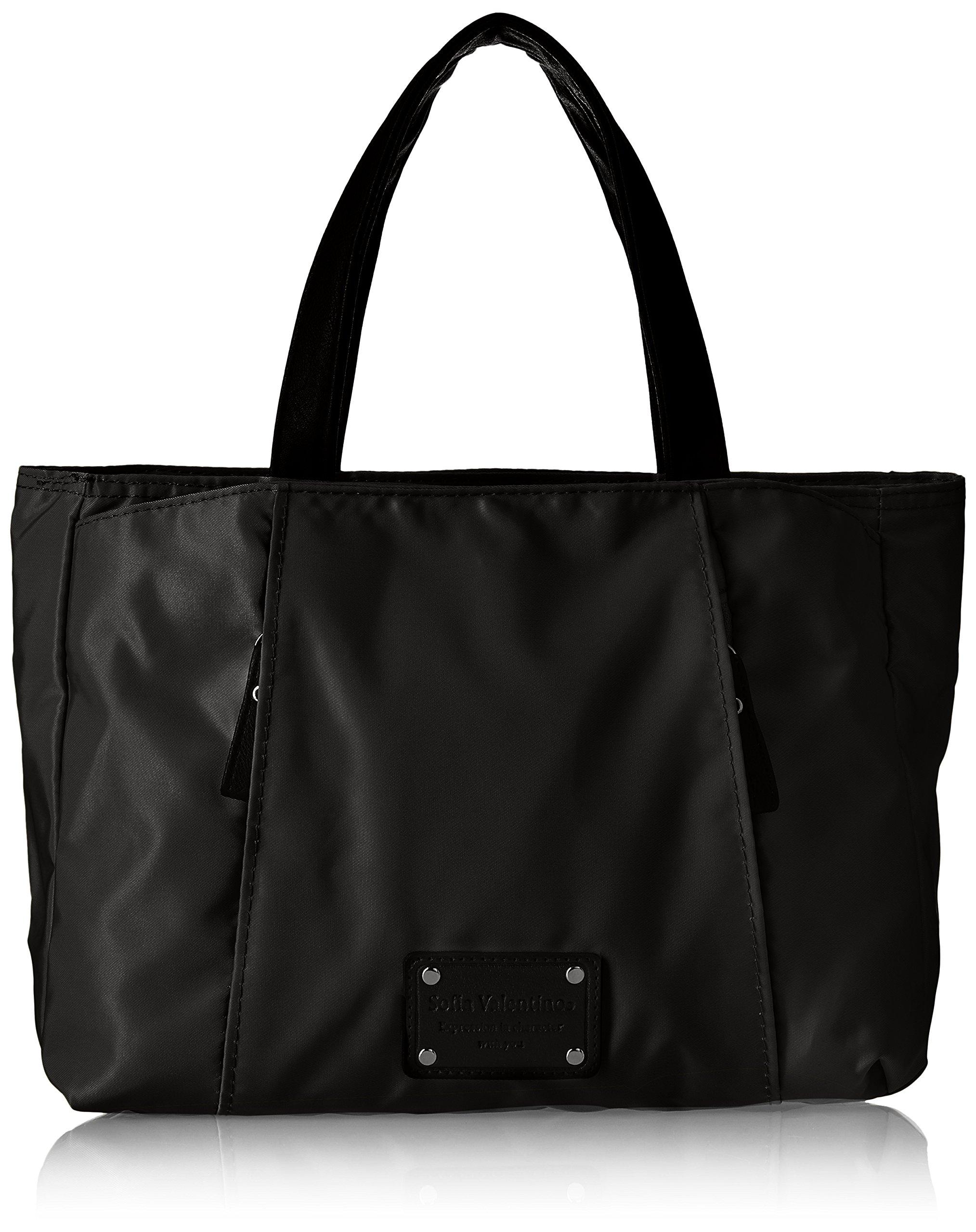 Легкая сумка-тоут Sofia Valentino, 3-слойная конструкция, Черная, 1802-4876