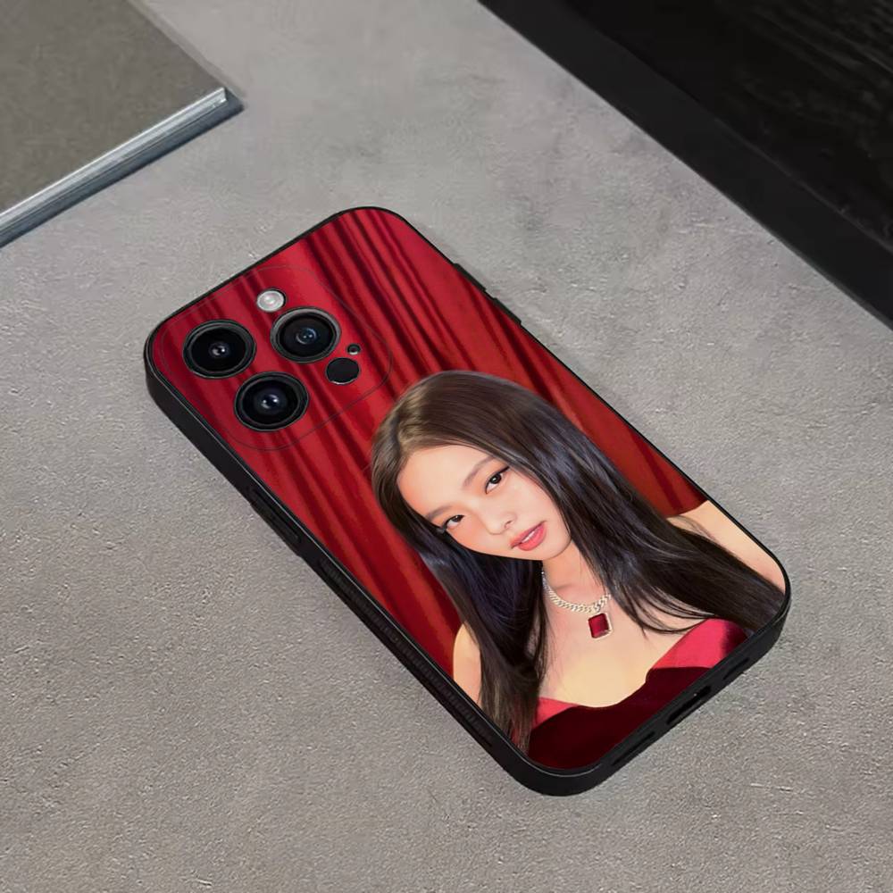 

Kpop Ruby J-Jennie Kim Phone Case For iPhone 16,15,14,13,12,11 Plus,Pro Max,XS,X,XR,SE,Mini,8,7,Soft Silicone Black Cover iPhone11