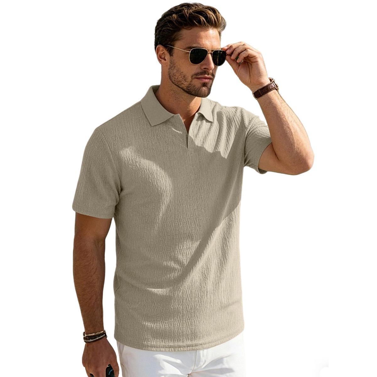 

2026 Men s Casual Solid-color Collar Short-Sleeved Men s Polo Shirt Fashion Men s Short-Sleeve Polo Shirt 3XL