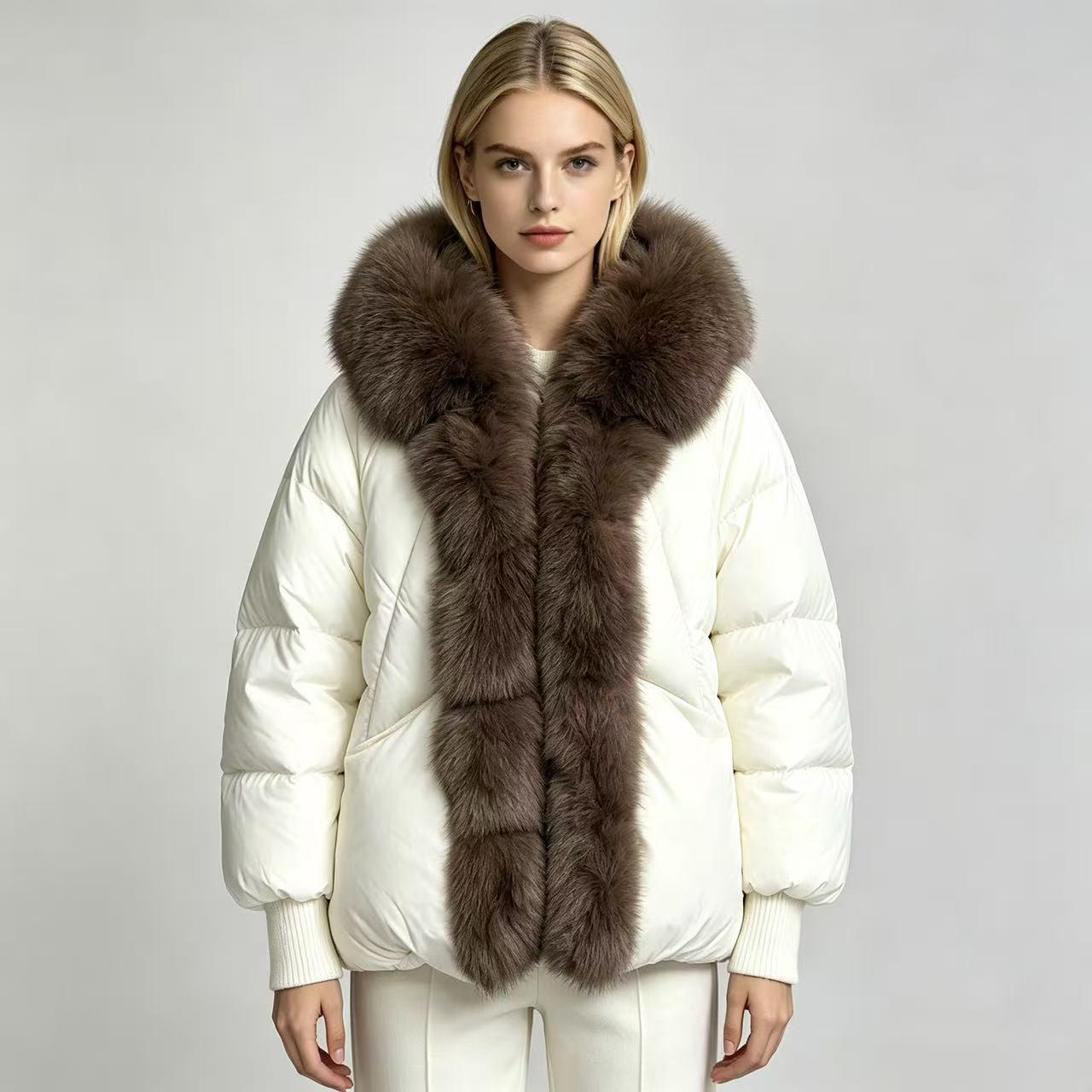 Women`s Winter Faux Fur Collar Cotton