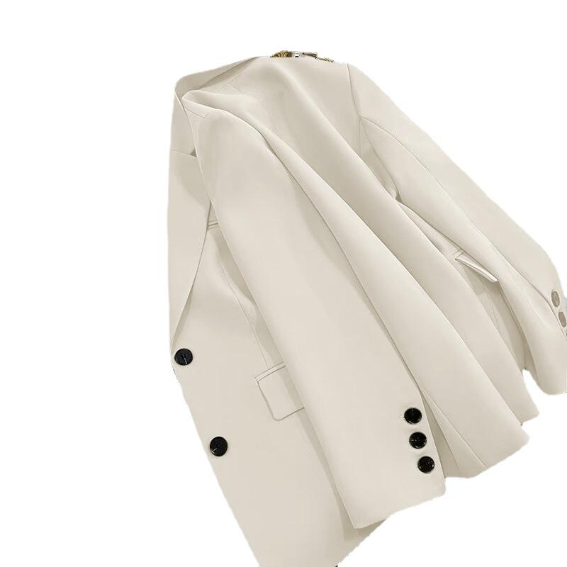 Dámské jednobarevné černé knoflíčkové sako s dlouhým rukávem cardigan korejská móda ležérní vícebarevné sako sako