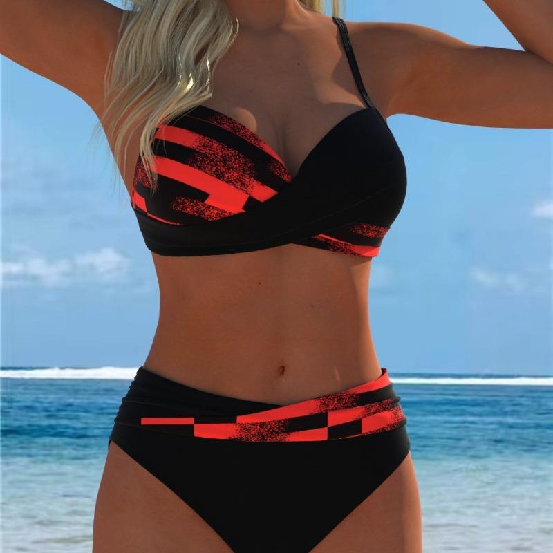 Nuevo Bikini Sexy con Abertura y Giro Bolso Pequeño para Reunir el Pecho Comercio Exterior para Trajes de Baño