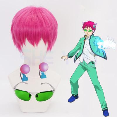 Anime The Disastrous Life Of Saiki K. Cosplay Requisiten Saiki Kusuo Perücke Haarnadeln Brille Sonnenbrille mit grünen Gläsern Kostümzubehör
