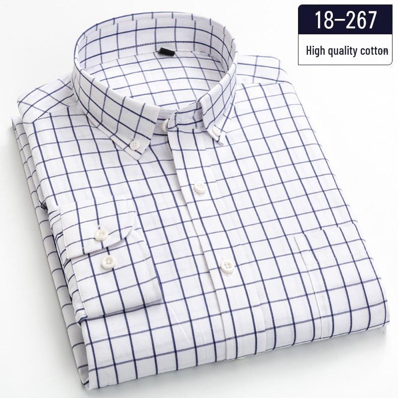 

Men s Slim Fit Plaid Striped Pure Cotton Shirt Triple Extra Large
