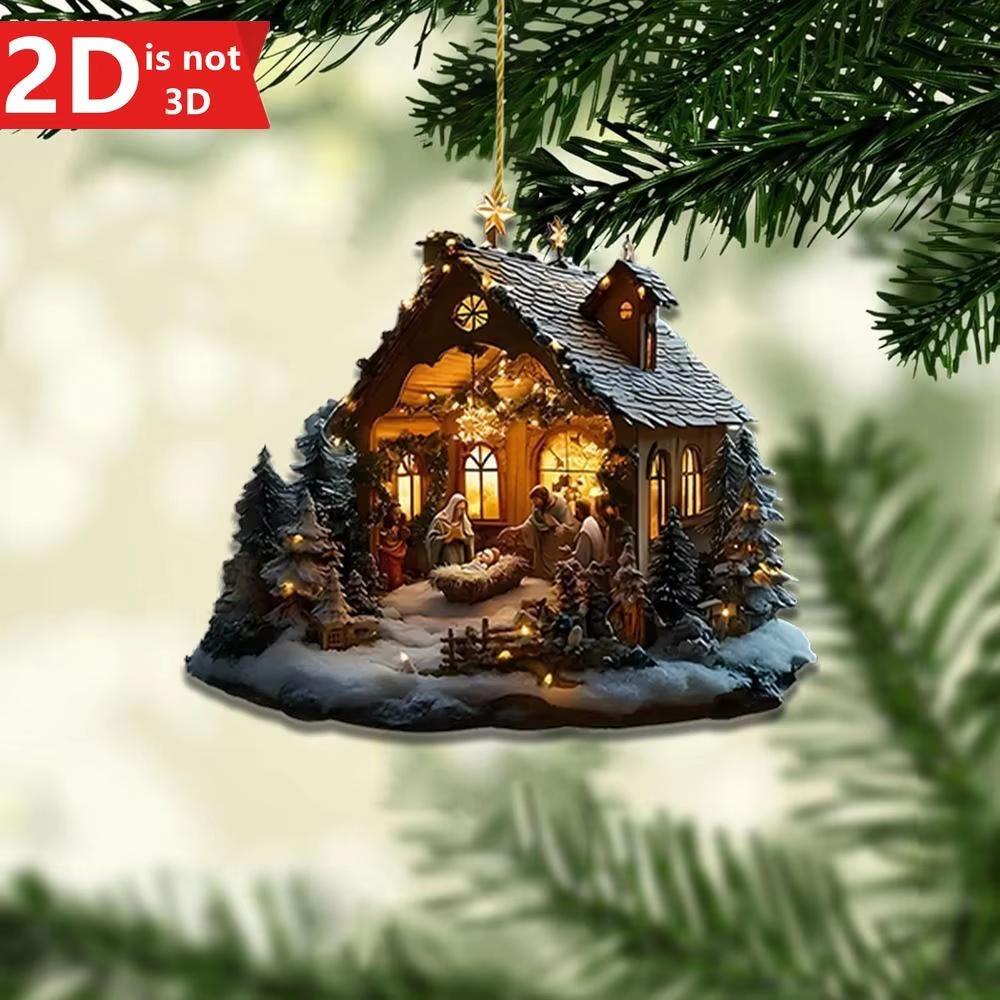 

1 изысканное 2D акриловое украшение - идеальный выбор для украшения дома и офиса, идеальный рождественский подарок чистый