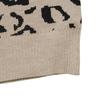 2026 Autumn/Winter Retro Loose Leopard Print Lace Patchwork Knit Sweater for Women