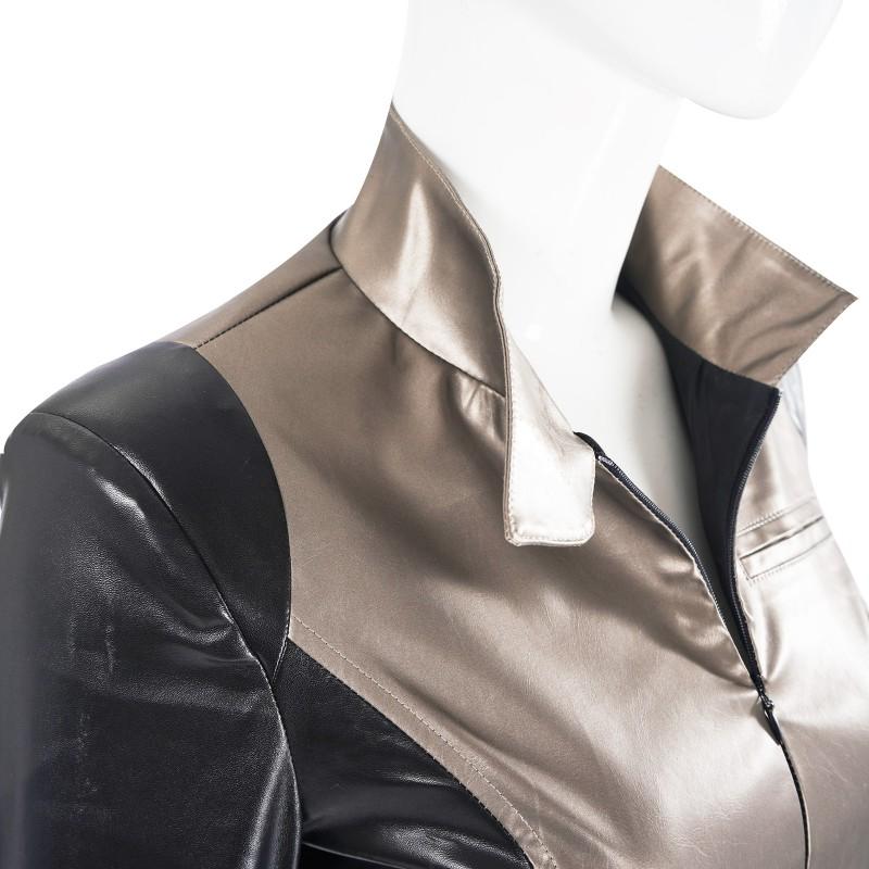 Atomic Heart Cosplay Dress Retro Punk Future Leather Patchwork Game Roleplay Costume