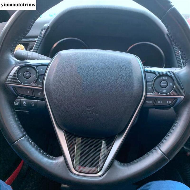 Steering Wheel Button Frame Decoration Cover Trim For Toyota Camry XV70 & Avalon 2018 -  Matte / Carbon Fiber Accessories