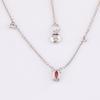 Pink Tourmaline & Pink Sapphire Necklace 925 Sterling Silver Jewelry Gift for Her