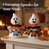 Non-woven Halloween Ghost Figurines Faceless Ornament, Cute Cloth Fabric Ghosts Table Autumn Tiered Tray Decor Decoration, BOO Banner Stuffed
