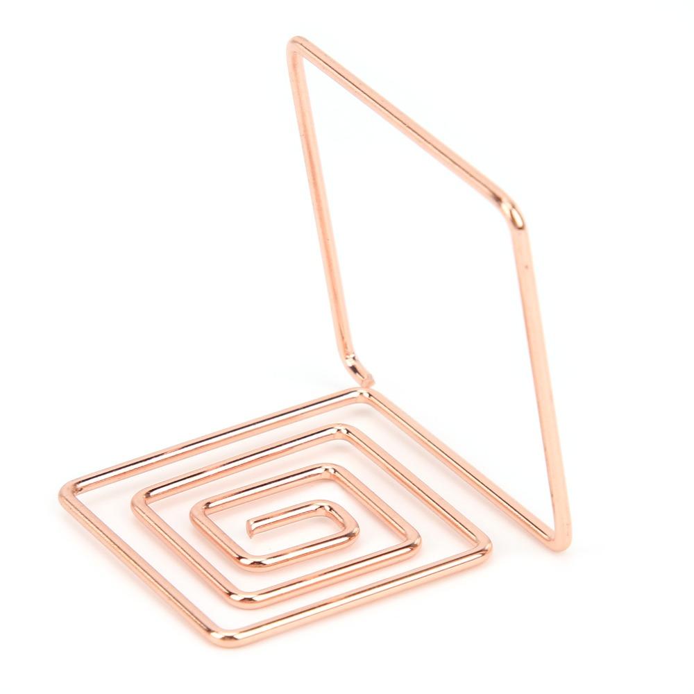 10Pcs Square Table Number Holders Silver/ Rose Gold/ Gold Business Card Organizer Desktop Display