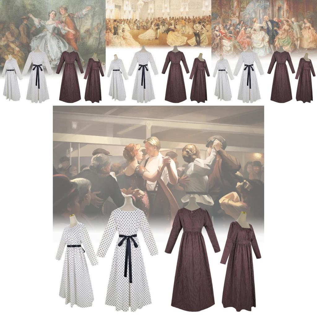 Vintage Polka Dot Halloween Costume Dress For Women Stage Performance