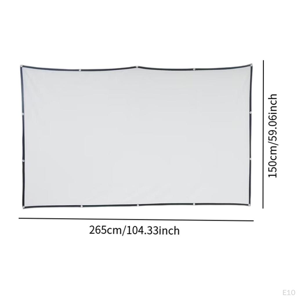 16:9 Foldable Projection Screen Double Sided Accessories Compact with Hooks Portable for Home