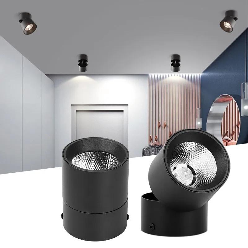 

LED Foldable Ceiling Spotlight Surface Mounted Downlight Adjustable Angle Track Pin Lamp for Indoor Home Kitchen Living Room white light чёрный