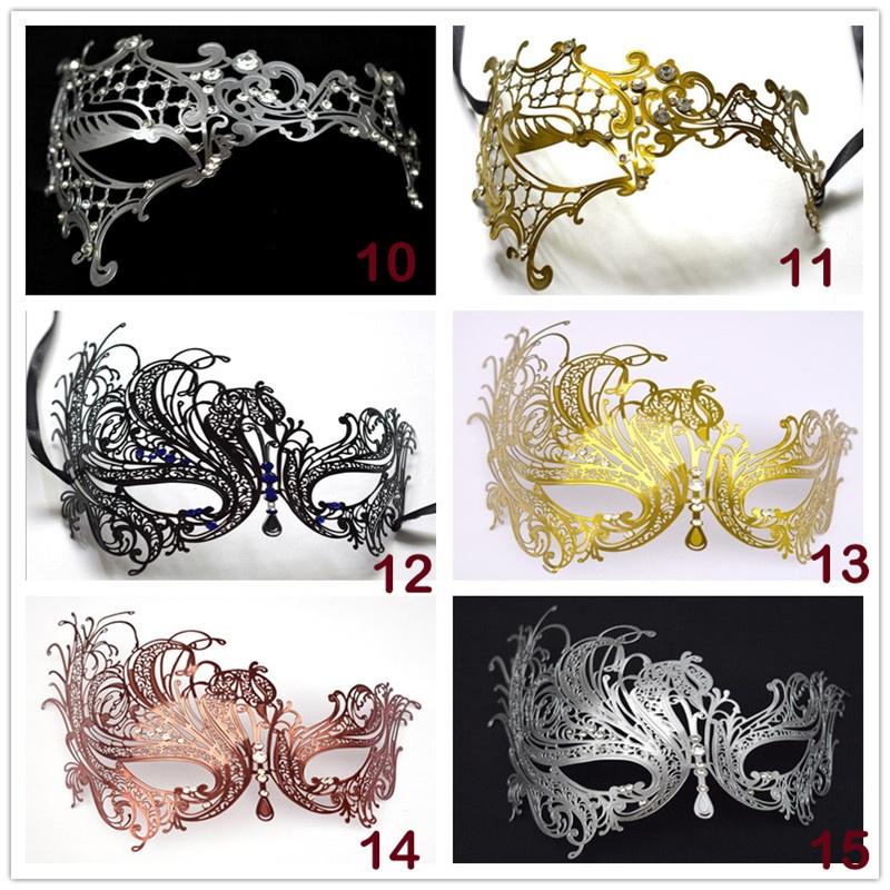 Halloween Costume Party Dress Princess Mask Venice Metal Rhinestone Half Face Mask