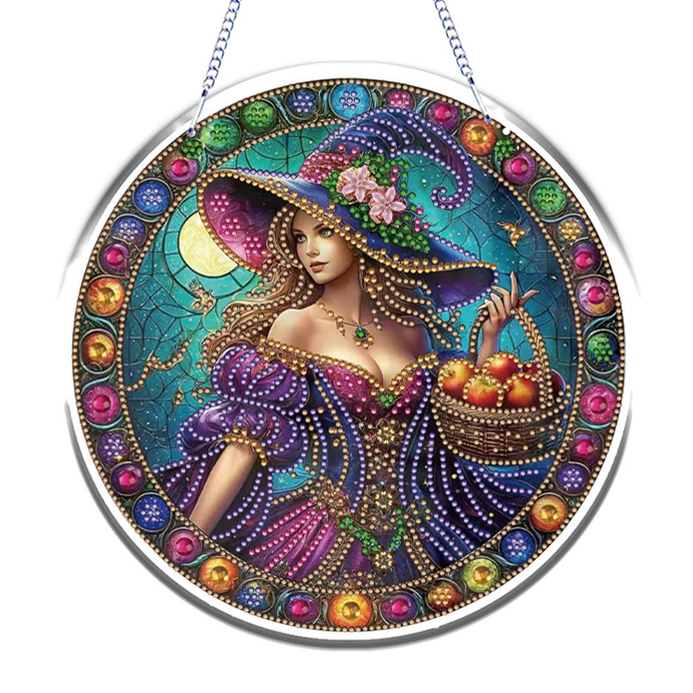 

Halloween Theme 2D Flat DIY Rhinestone Diamond Art Window Pendants Diamond Painting Set Diamond Art Pendant Wall Door Decoration