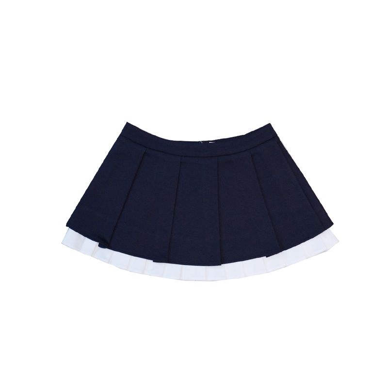 

NAMI Flat Waist Wool Blend Pleated Skirt Edge