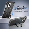 Oatsbasf Magnetic Leather Phone Case for iPhone 16 15 Pro Max with 360° Rotatable Ring Stand Premium Luxury Dropproof Slim Cover