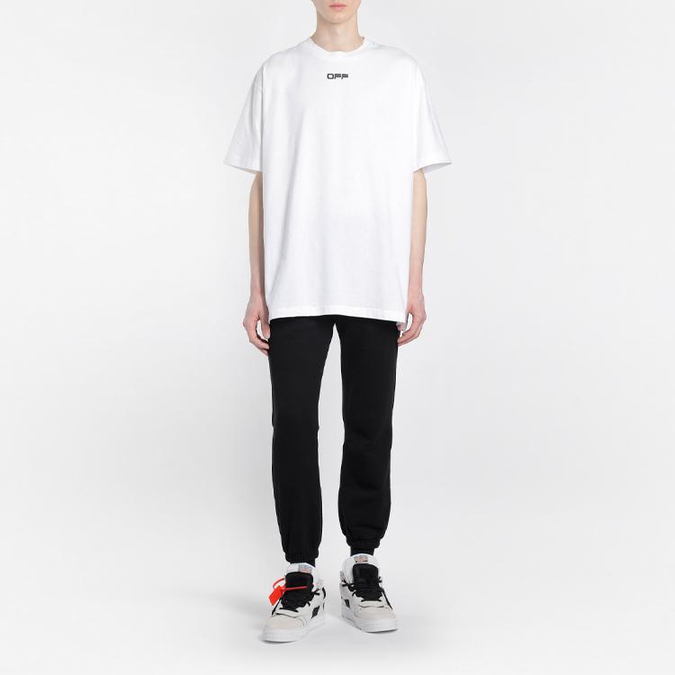 Off-White Oversized Fit Airport Tape T-Shirt White Men Streetwear OMAA038S201850030188