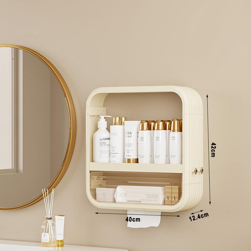 

Makeup Organizer Shelf Hangable Cosmetic Display Cases Skincare Storage Box Bathroom Wallhanging Multi-Function Floating Rack