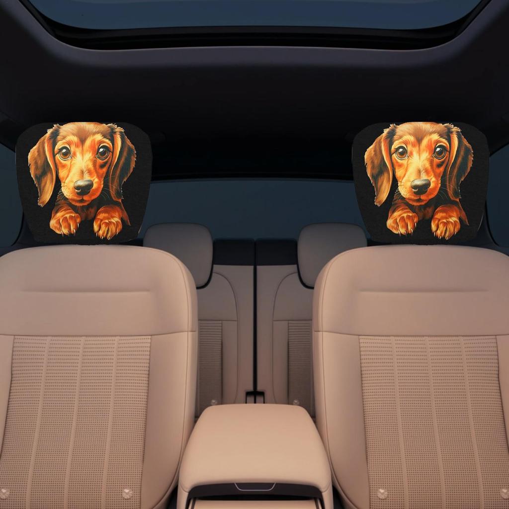 Head Rest Cover For Car Funny Car Seat Full Face Cover 2 Pieces Reusable Automotive Accessories Interior Halloween Decorations