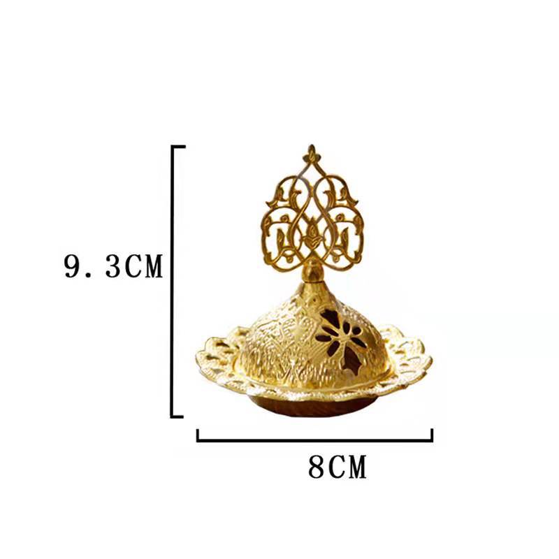 Factory Price Incense Burner Hollow Golden Tower Oil Burner Arab Style Censer Holder for Home Hotel Incense Holder