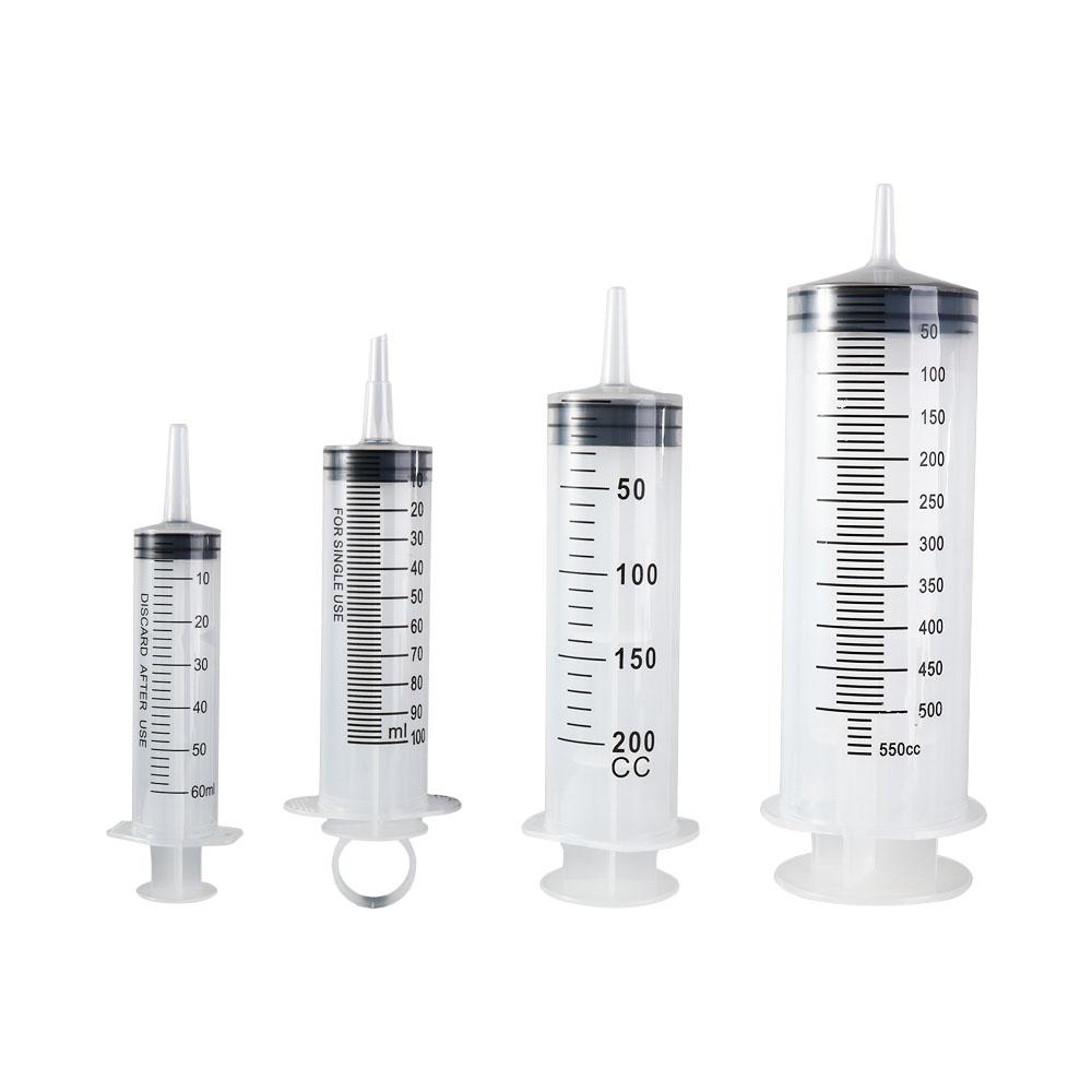 Transparent Large Capacity Syringe Plastic Reusable Measuring Syringe with Scale 60/100/200/300/500ML Pet Feeding Syringe