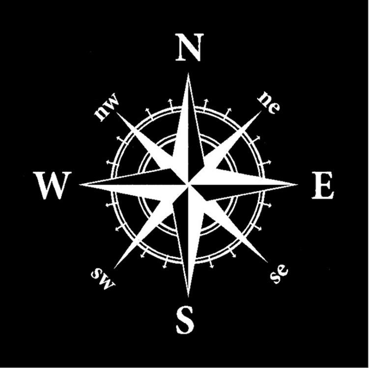 NSWE Nautical Compass Reflective Car Decal