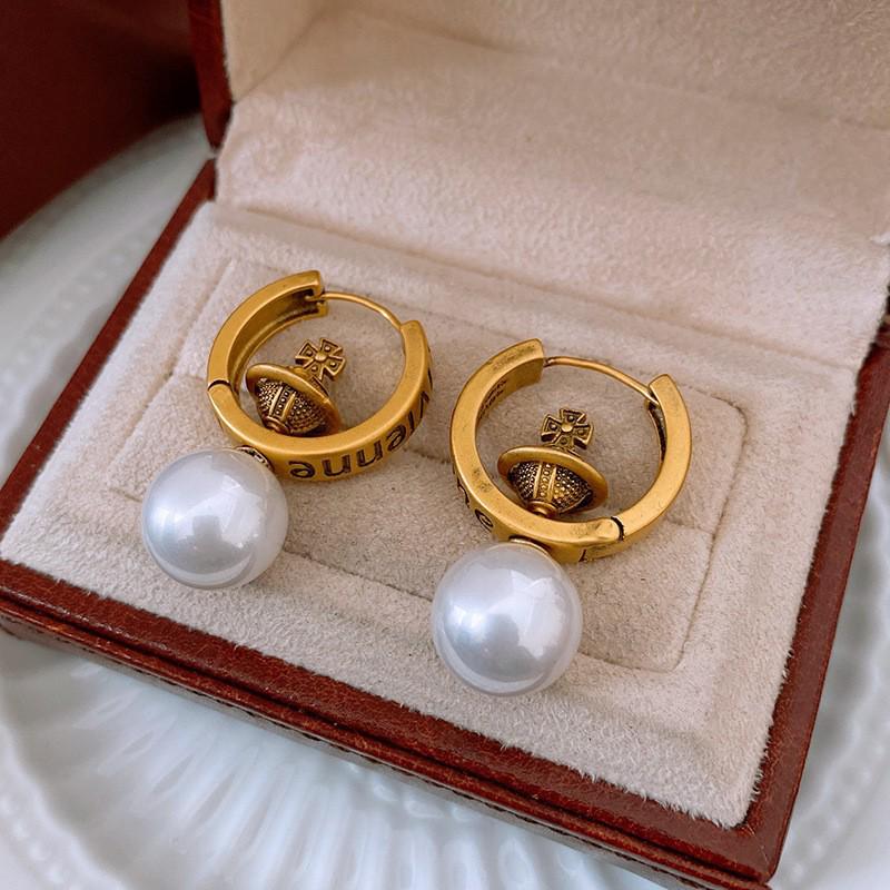 Vintage Silbernadel Diamantbesetzte Ovale Ohrstecker - Leichter Luxus High-End Schmuck
