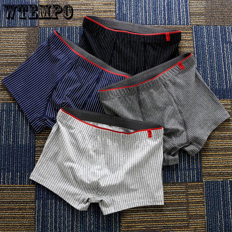 Men's Underwear Cotton Men's Four Corner Pants Breathable Large Size Mid Waist Flat Corner Pants Shorts
