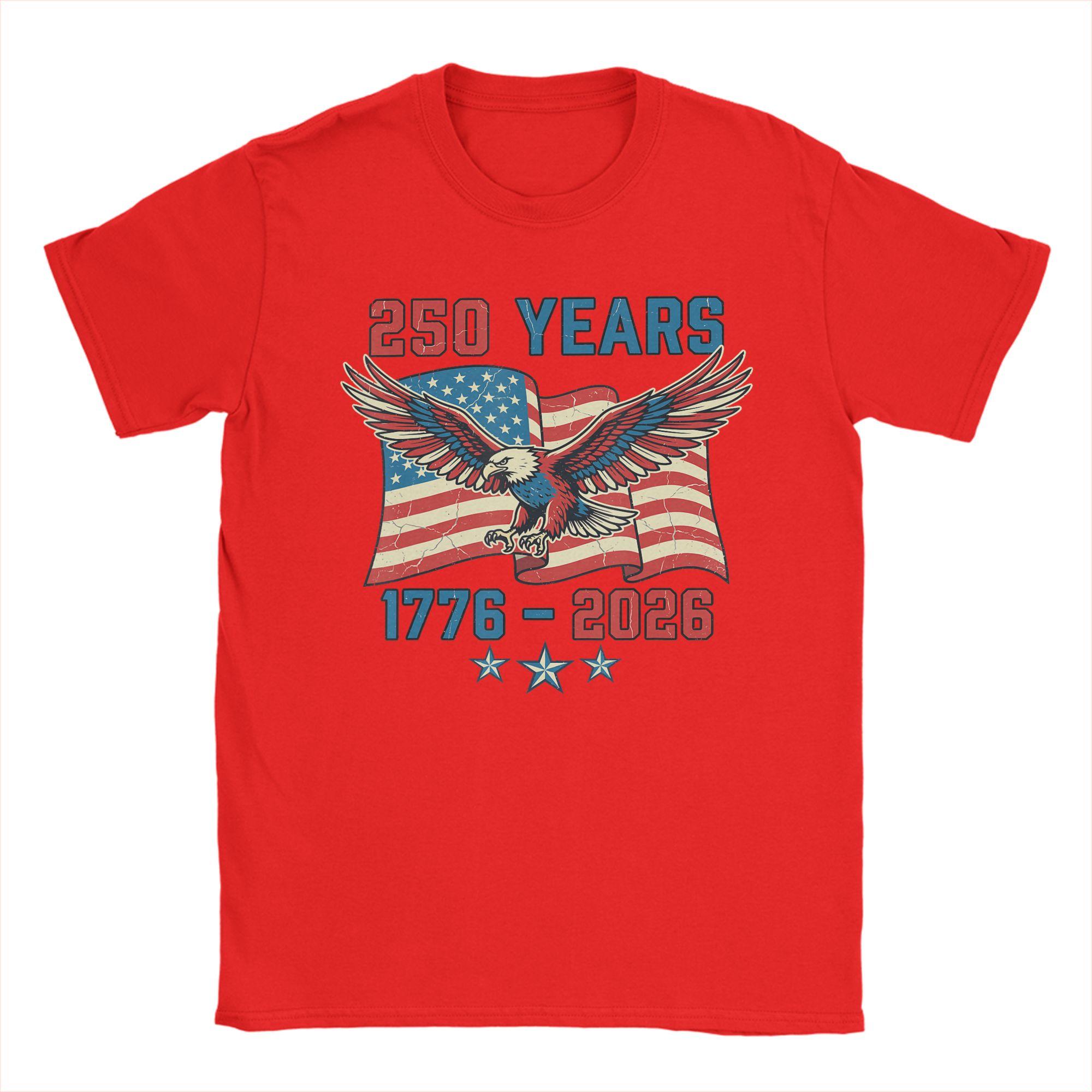 Unisexs TShirts American Bald Eagle th Anniversary USA Flag Fashion Pure Cotton Tee Shirt Short Sleeve T Shirt S