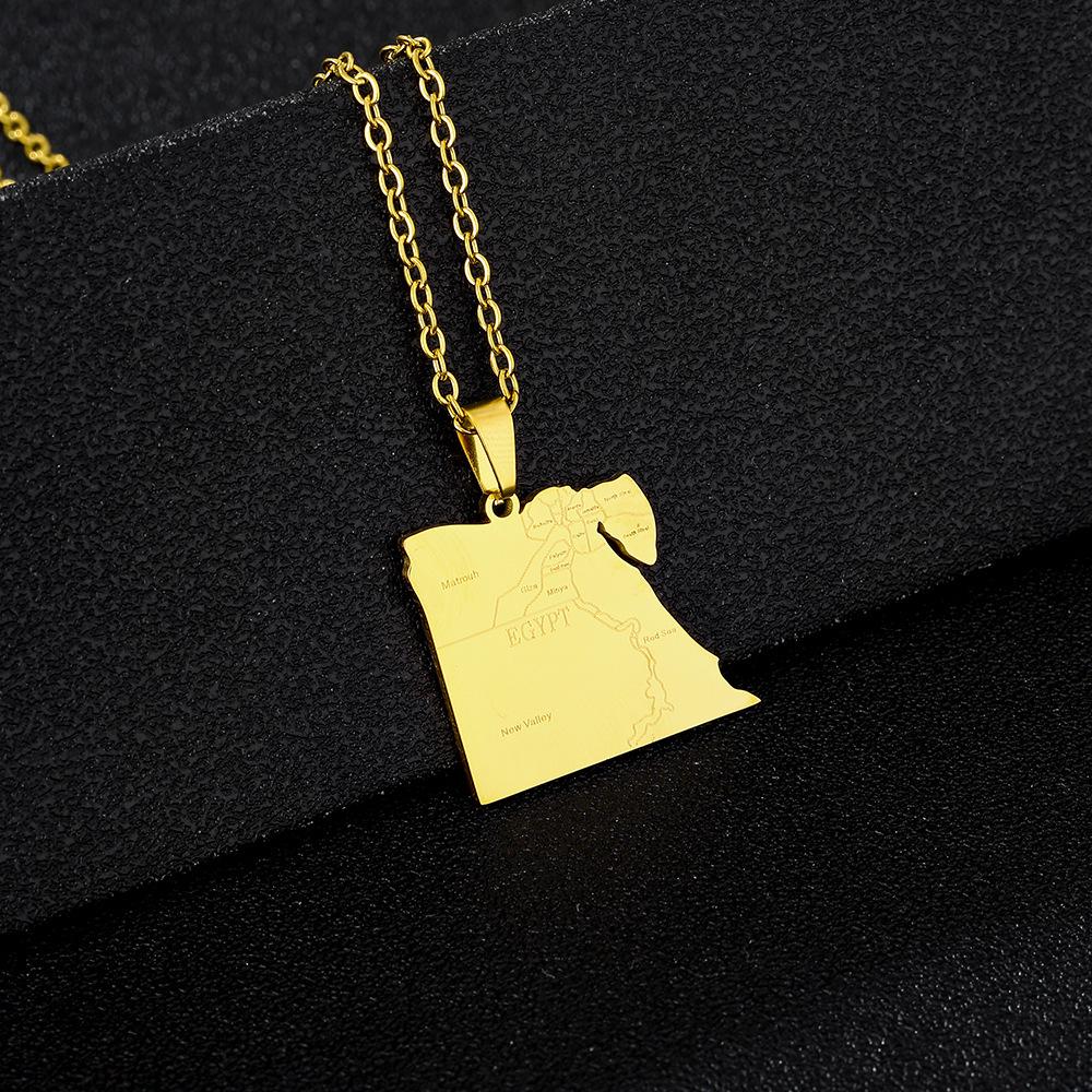 Collana Ciondolo Egiziano in Acciaio di Titanio Retro - Accessorio di Tendenza Etnica Unisex