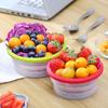 Portable Silicone Folding Bowl Round Sealed Fresh-keeping Travel Instant Fruit Bowls Microwave Oven Lunch Box.