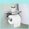 304 Stainless Steel Toilet Paper Holder With Phone Shelf Modern Bathroom Organizer For Home Use